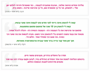 יוליה אור לב - עדויות ממפגשים וסדנאות